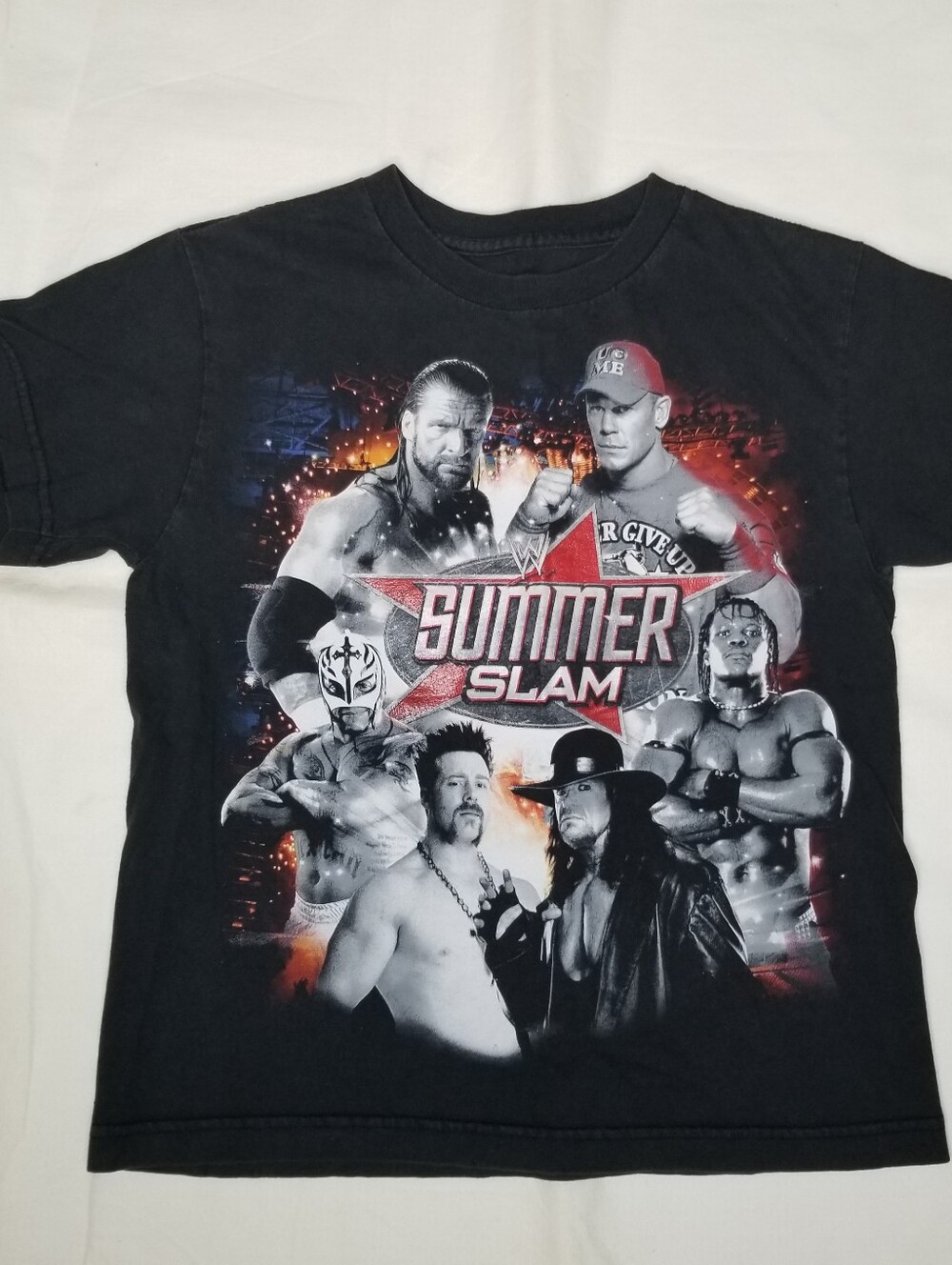 WWE Summerslam 2011 Wrestling Tee Shirt Youth 10/12 Black John Cena Undertaker